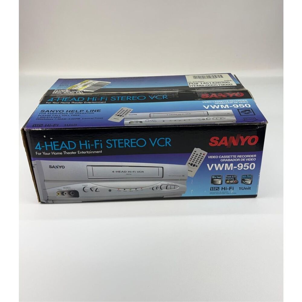 Sanyo VWM-950 VHS Player 4-Head Hi-Fi Stereo VCR NEW Open Box - Picture 10 of 11